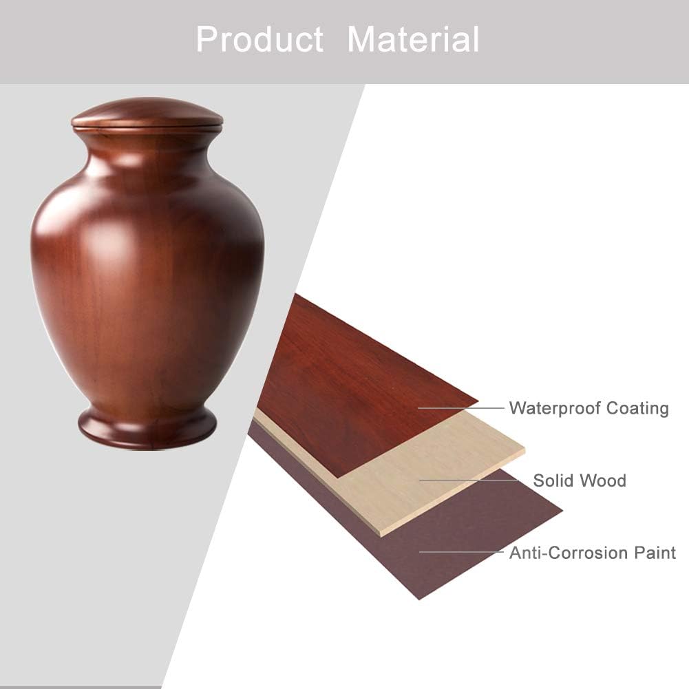 Elegant Wood Cremation Urn for Adult Ashes