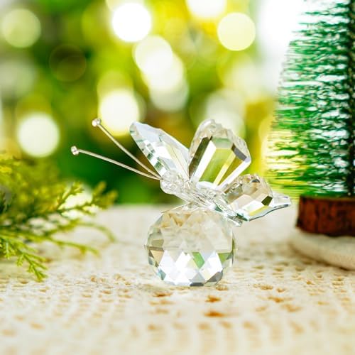 HD Crystal Flying Butterfly Figurine with Crystal Ball Base 1