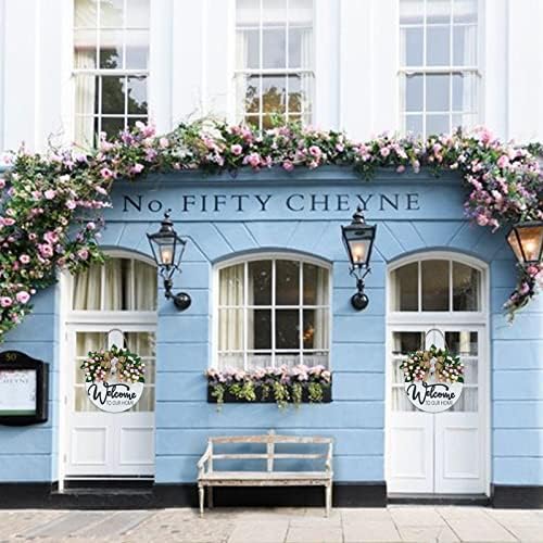 3D Spring Summer Welcome Wreath for Front Door