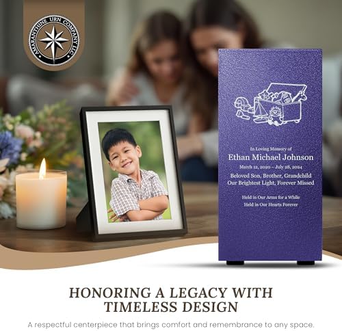 Elegant Customizable Cremation Urn for Human Ashes - Personalized Text Color Base Made in USA