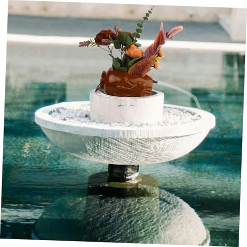 Ceramic Waterfall Jar Indoor Decorative Fountain for Hydroponic Planters and Relaxing Water Flow