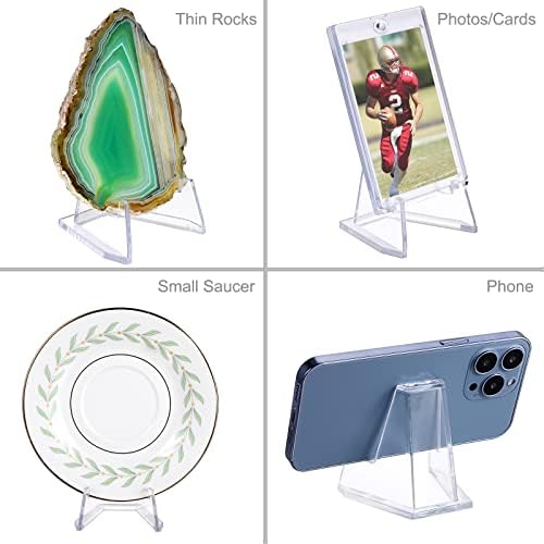 Hipiwe 10 Pack Acrylic Easel Stand for Collectibles Display