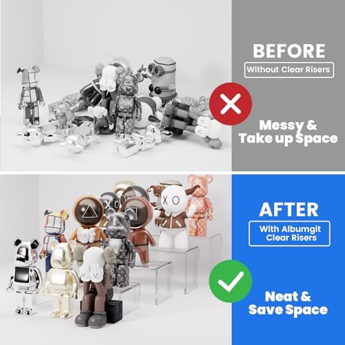 Albumgit Acrylic Display Risers 8 Pack for Collectibles Decoration Organizer
