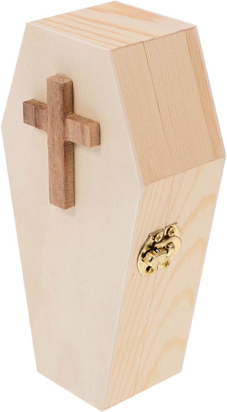 Coffin Shaped Wood Trinket Holder Organizer