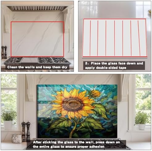 Evgosm Tempered Glass Backsplash 30x18