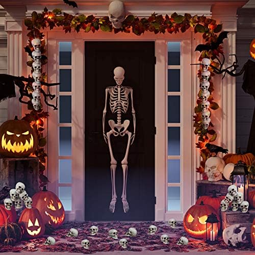 Gejoy 20 Pcs Halloween Mini Skulls Set for Home Decor