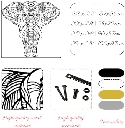 Cadeali Elephant Metal Wall Art Sculpture