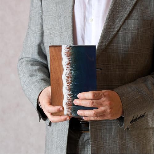 Ocean Wooden Resin Urn for Cremation Ashes