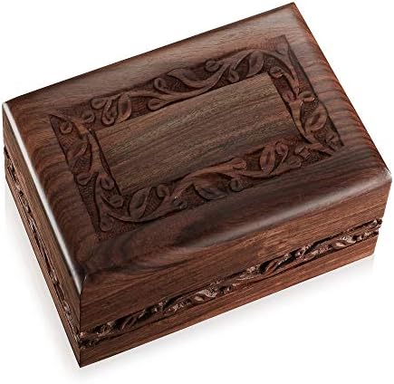 Reminded Rosewood Urn Box with Velvet Bag - Small