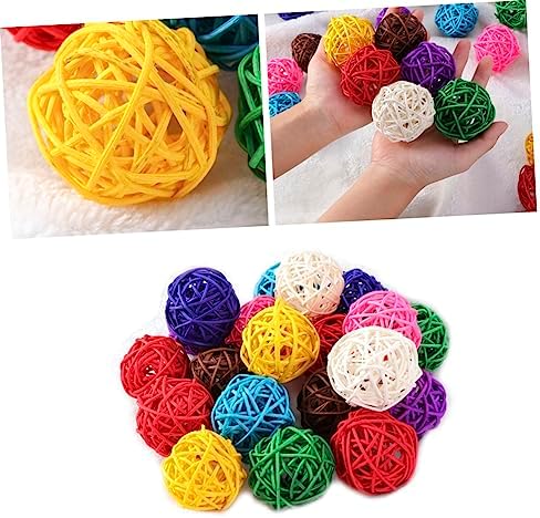 10pcs Assorted Wicker Rattan Decorative Balls for Home Decor and Christmas Party