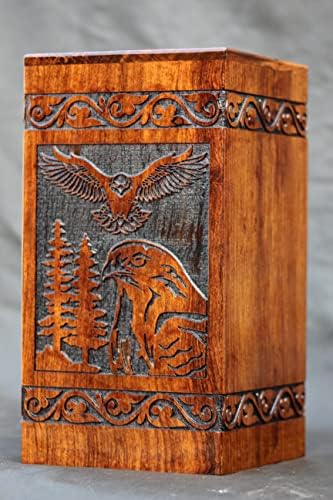 Rosewood Urn for Human Ashes - Eagle Hand-Crafted