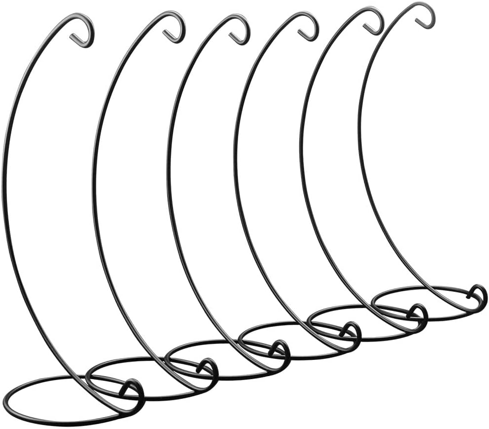 6 Pack 13 Inch Black Hanging Display Stands for Heavy Glass Decorations