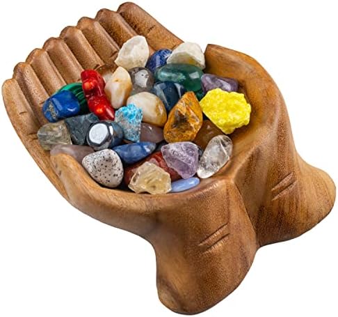 Curawood Carved Hands Crystal Display Bowl