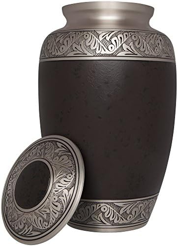 Brown Funeral Urn by Liliane Memorials - Handmade Brass Cremation Urn for Human Ashes
