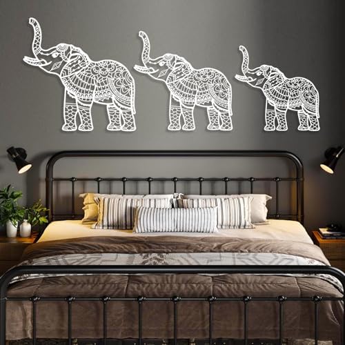 Cadeali Elephant Metal Wall Art Set of 3 1