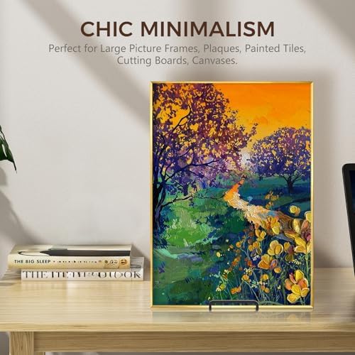 Large Plate Holder Display Stand - 2 Pack Black Easel Stand for Decorative Plates