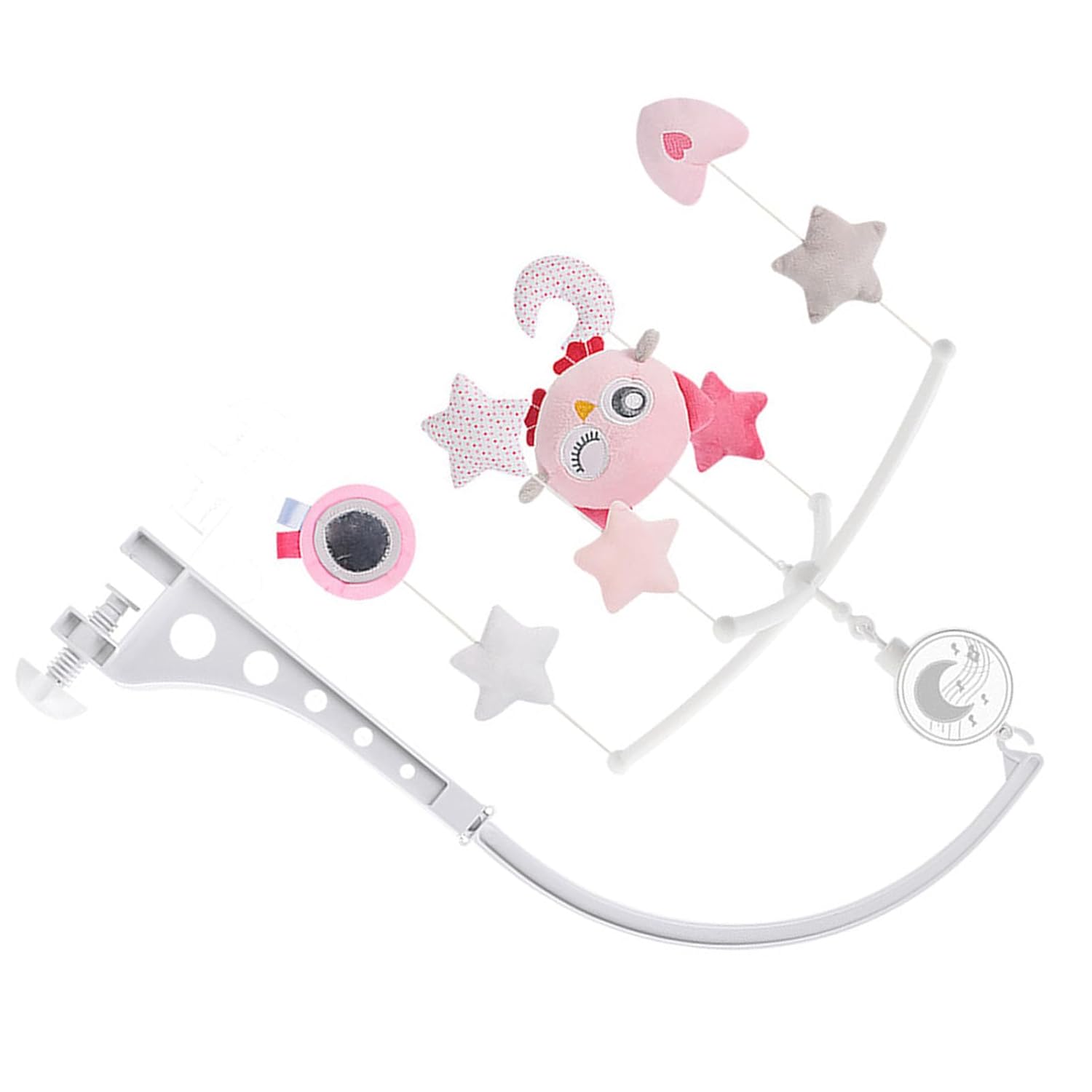 Portable Plush Baby Mobile with Music Box for 0-1 Year Olds