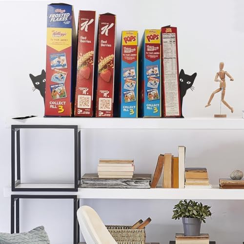 Peeping Cat Metal Bookends for Shelves