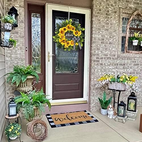 Vofuly Sunflower Wreath 20 Inch Welcome Front Door Decor