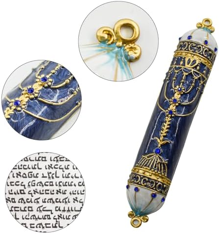 MrMrKura Blue Mezuzah with Scroll for Door Frame