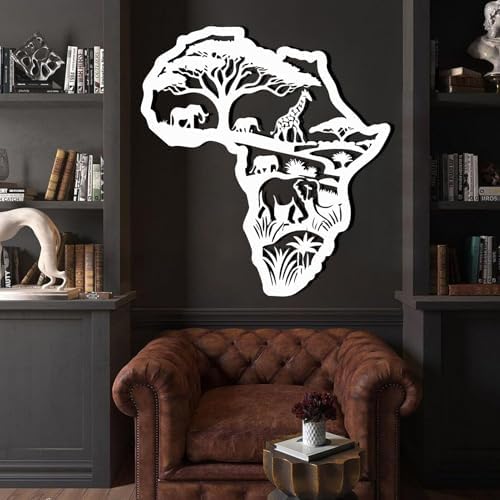 African Map Metal Wall Art 17x19 Inch