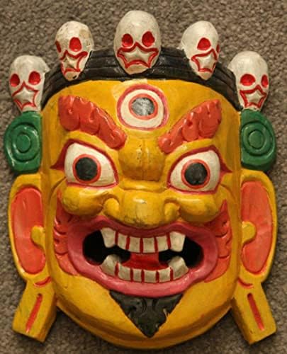 Himalayan Craft Wall Sculpture Mahakala Wooden Mask