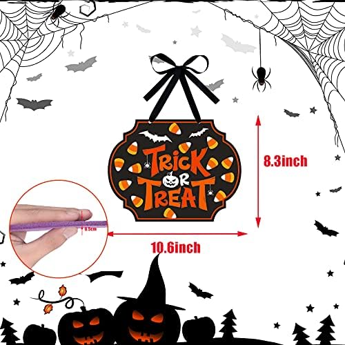 4 Pcs Halloween Felt Hanging Signs for Wreaths and Door Decorations