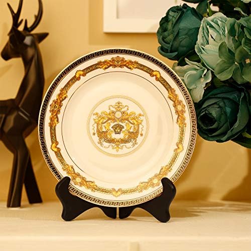 Tatuo 4 Pack Black Wooden Display Easels for Plates and Picture Frames