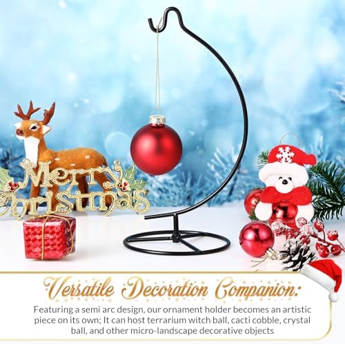 Baderke Ornament Display Stand - Hanging Glass Ball Air Plant Holder 1043 H Black