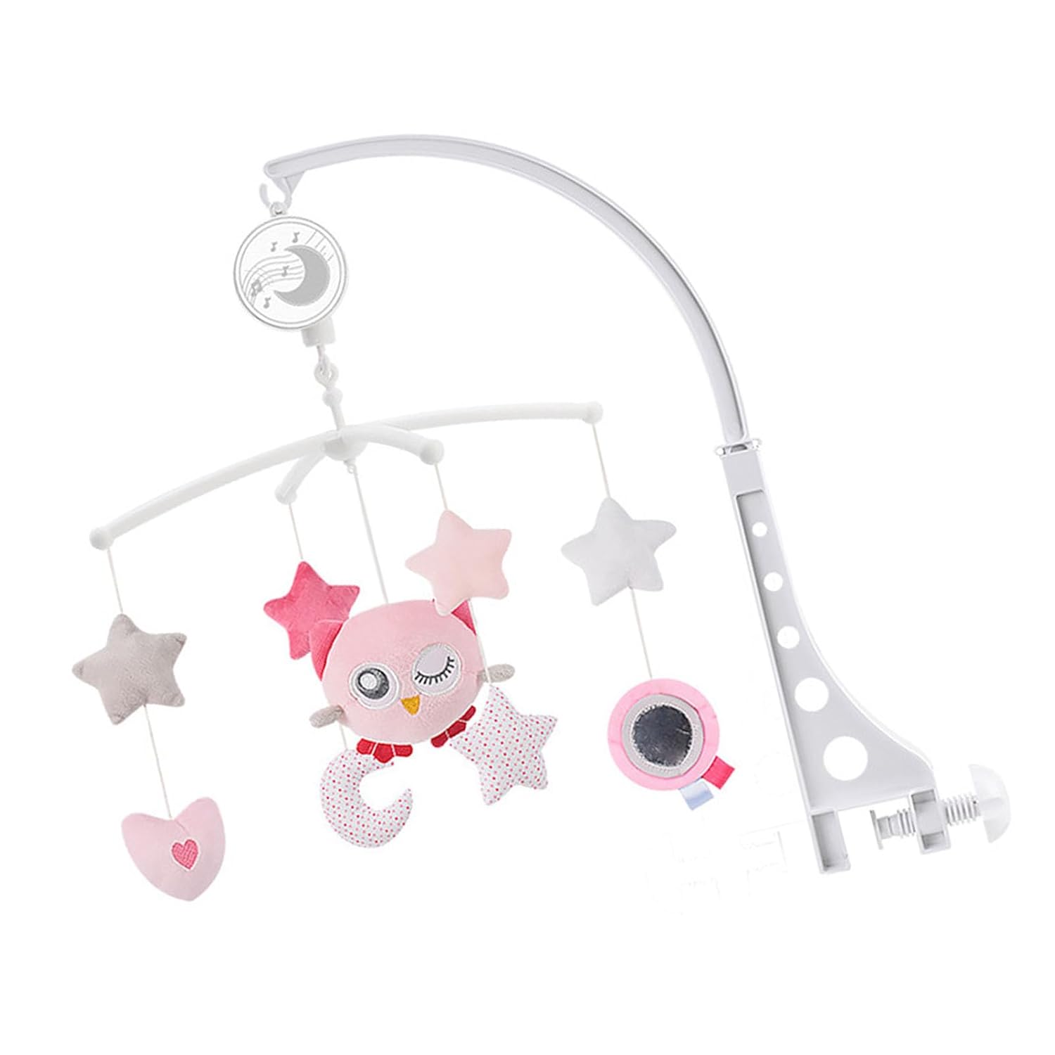 Portable Plush Baby Mobile with Music Box for 0-1 Year Olds