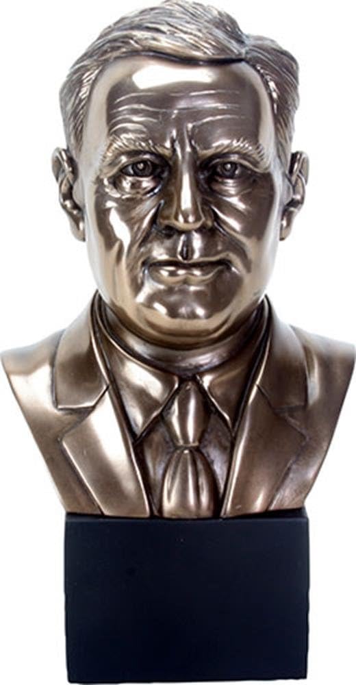 YTC 925 Inch Franklin D Roosevelt Bronze Bust Sculpture