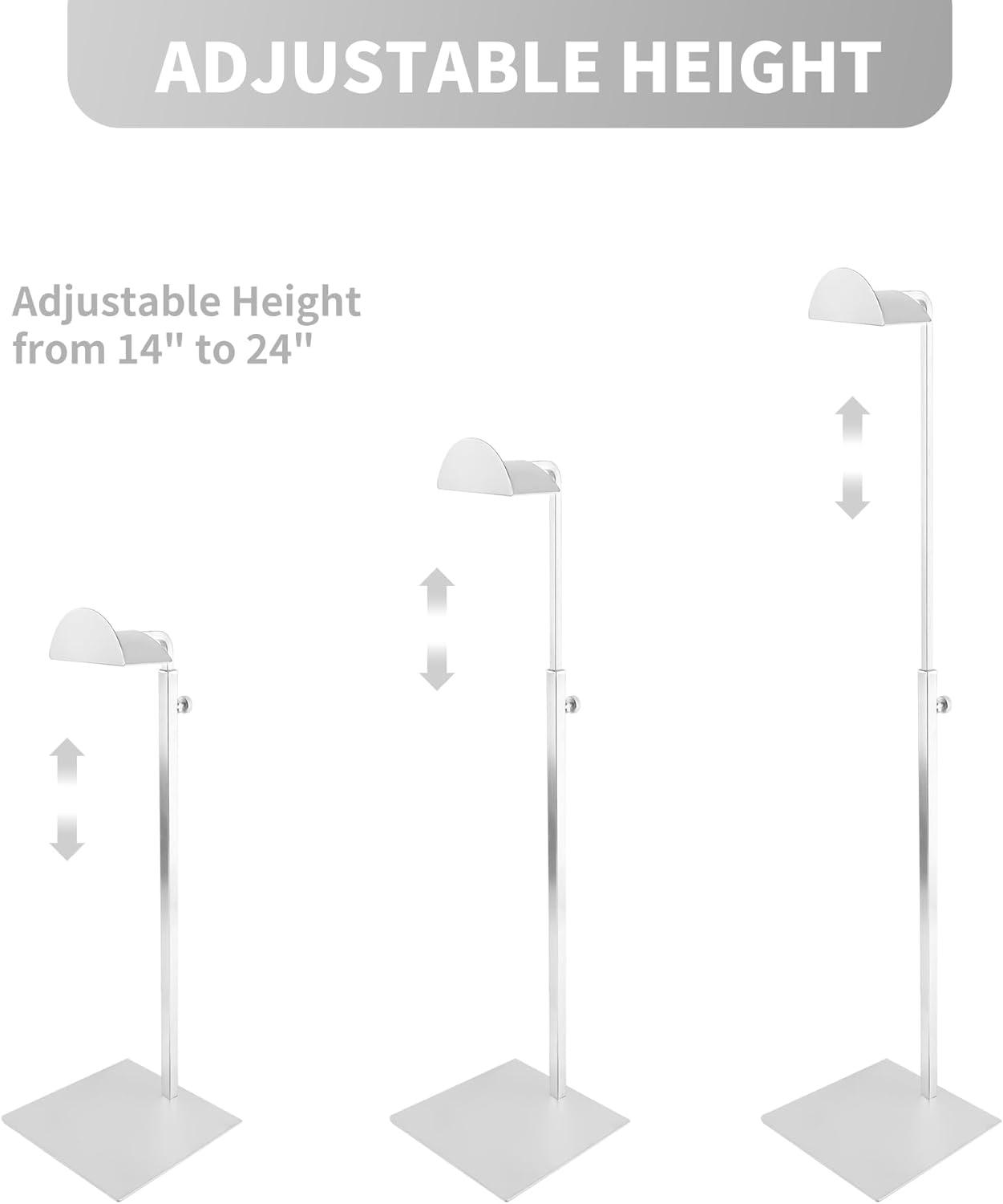 3 Pack Adjustable Silver Purse Display Stand 1