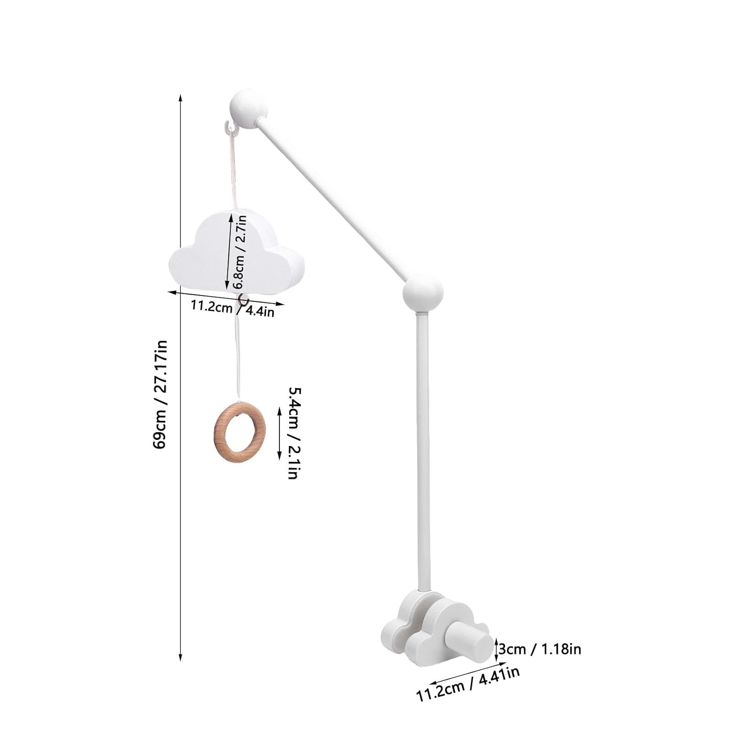Yoidesu Baby Mobile Hanger for Crib with Music Box