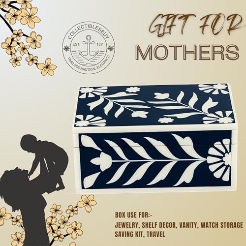 Vintage Look Handmade Bone Inlay Decorative Storage Box