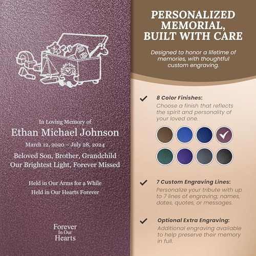 Elegant Customizable Cremation Urn for Human Ashes - Personalized Text Color Base Made in USA