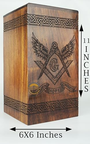 AYAANS Wooden Urn for Human Ashes Decorative Box