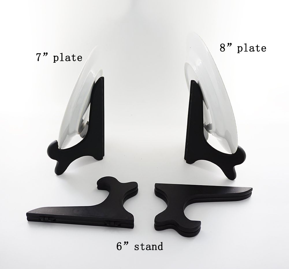 Artliving Black 6 Inch Wood-Like Plastic Easel Display Stand Set of 4