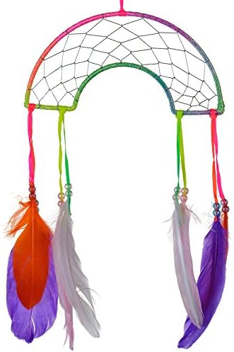 Rainbow Shape Dream Catcher with Feathers