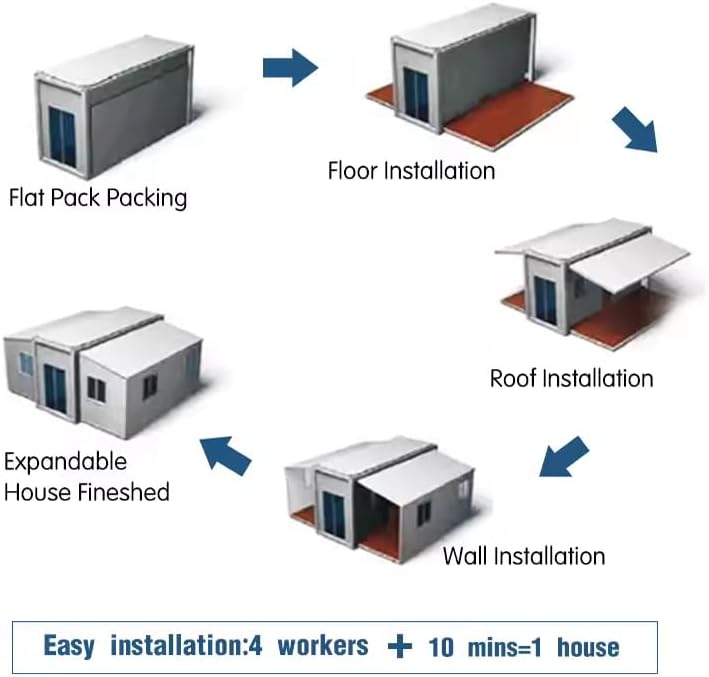Portable Expandable Plastic Prefab House for Commercial Use
