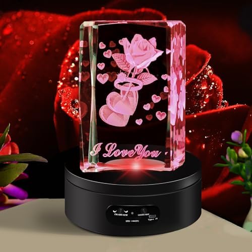 YVV LED Rotating Display Stand with Colorful Lights