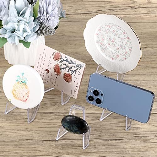 Hipiwe 10 Pack Acrylic Easel Stand for Collectibles Display
