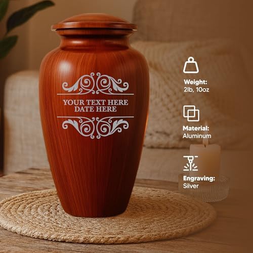 Custom Cremation Urn with Painted Wood Finish