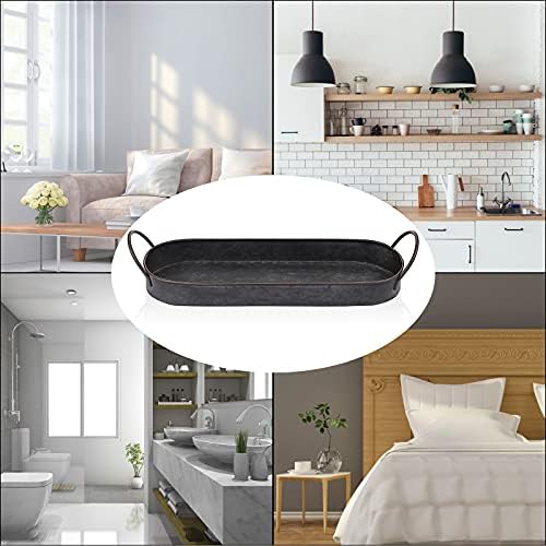 Hipiwe Rustic Metal Serving Tray with Handles 1