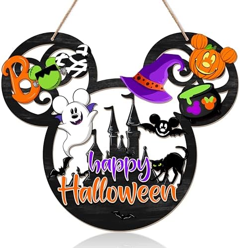 Happy Halloween Door Sign Mouse Shape Decor