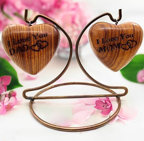 Wooden Dual Heart Keepsake Urn for Ashes