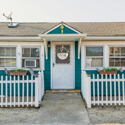 Welcome Sign for Front Door Rustic Wood Wreath Decor