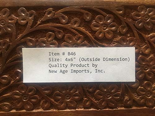 Floral Carved Handmade Wooden Box 4x6 Inches 1