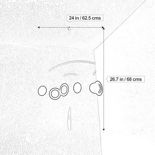 Minimalist Hanging Mobile with 3 Solid Circles and 3 Ring-Shaped Circles
