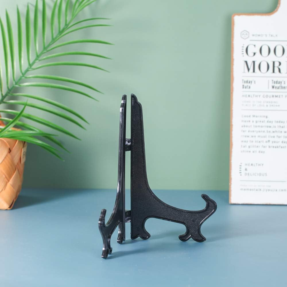 Artliving 8 Inch Black 6pcs Set Plastic Easels Display Stands