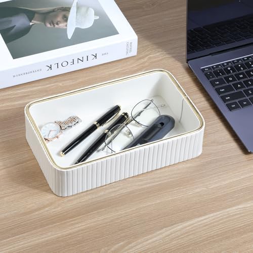 Desk Organizer Tray with PU Leather and MDF Surface